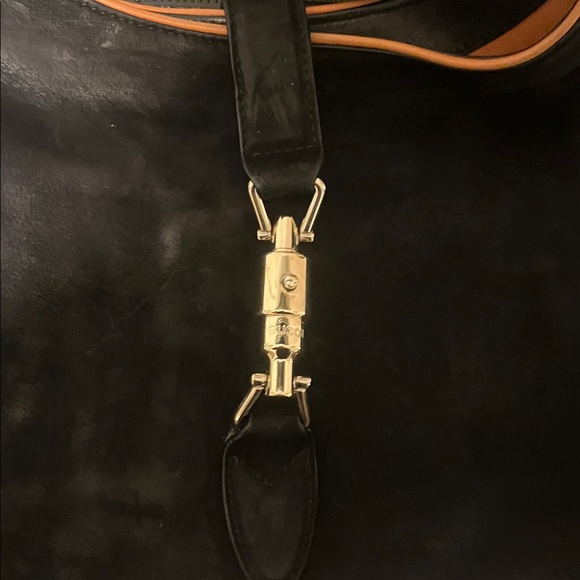 Authentic Gucci Jackie Black and orange suede  hobo bag - Picture 3 of 11